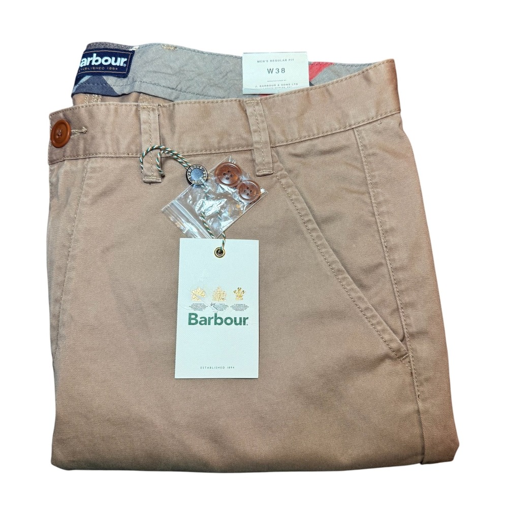 Barbour City Neuston Shorts Mens 38 Stone Tan Cotton Regular Fit NWT 10 Inseam